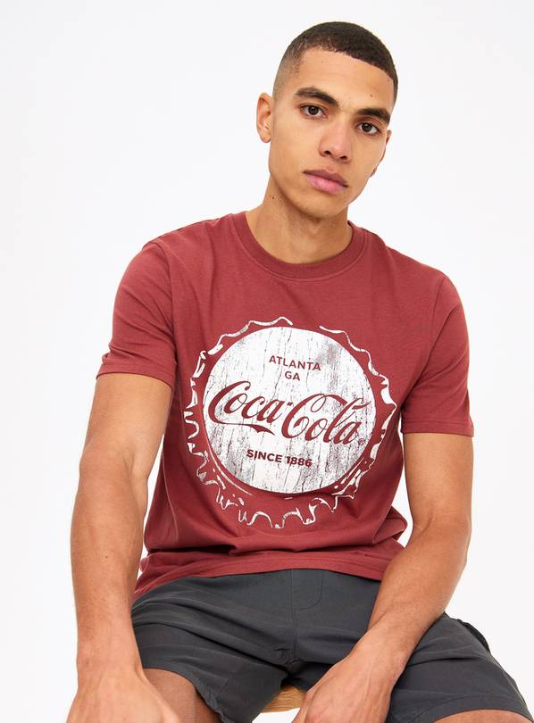 Coca Cola Dark Red Graphic T-Shirt L